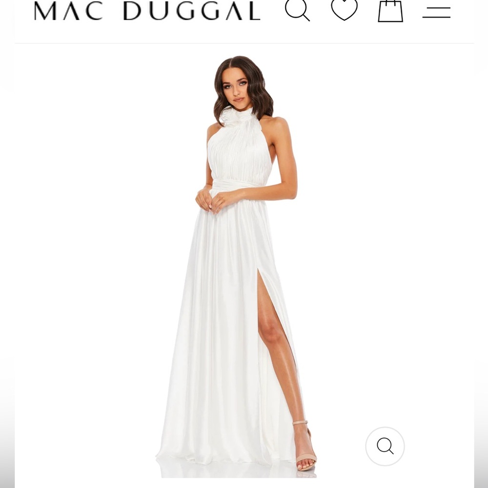 MAC DUGGAL ROSETTE HALTER CHIFFON EVENING/ WEDDING GOWN